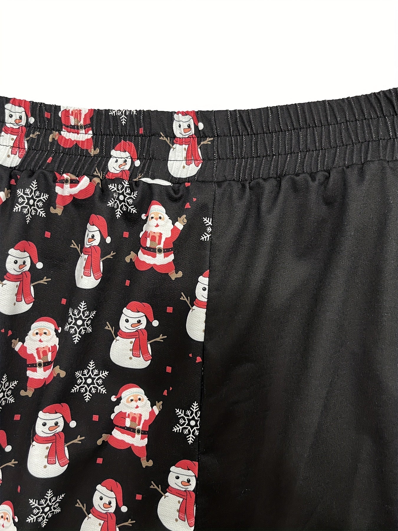  Christmas Snowman Print Sporty Pants