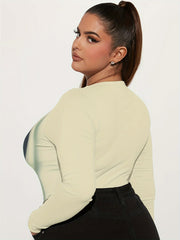  Sexy Bodysuit Women's Plus Body Print Long Sleeve