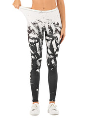 Sexy Contrast Print Leggings High Waist Slim Leggings