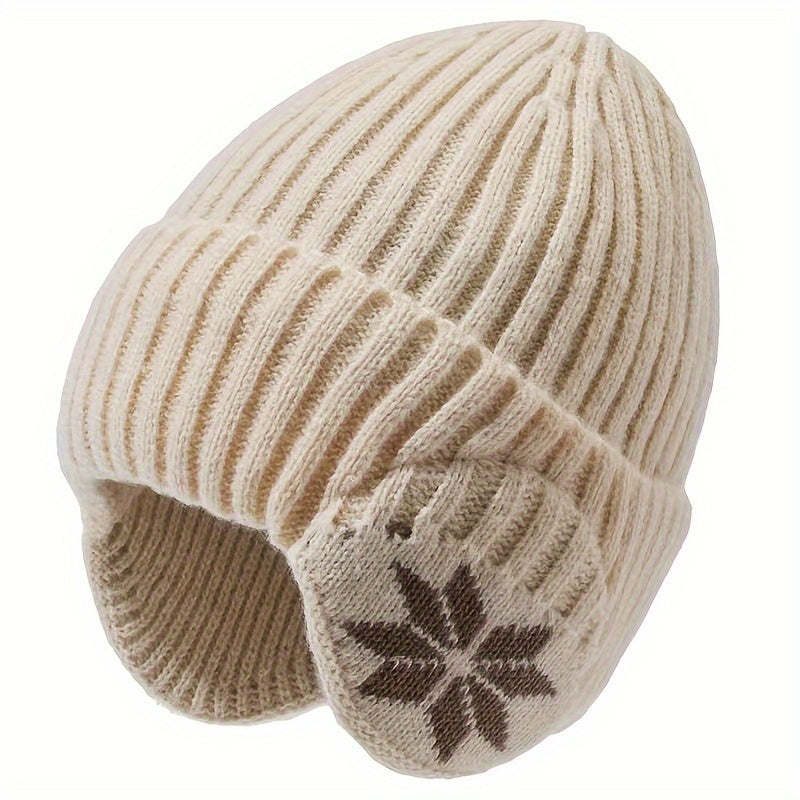 Winter Beanie Hat Skull Cap Windproof Warm Knit Hat With Earflap