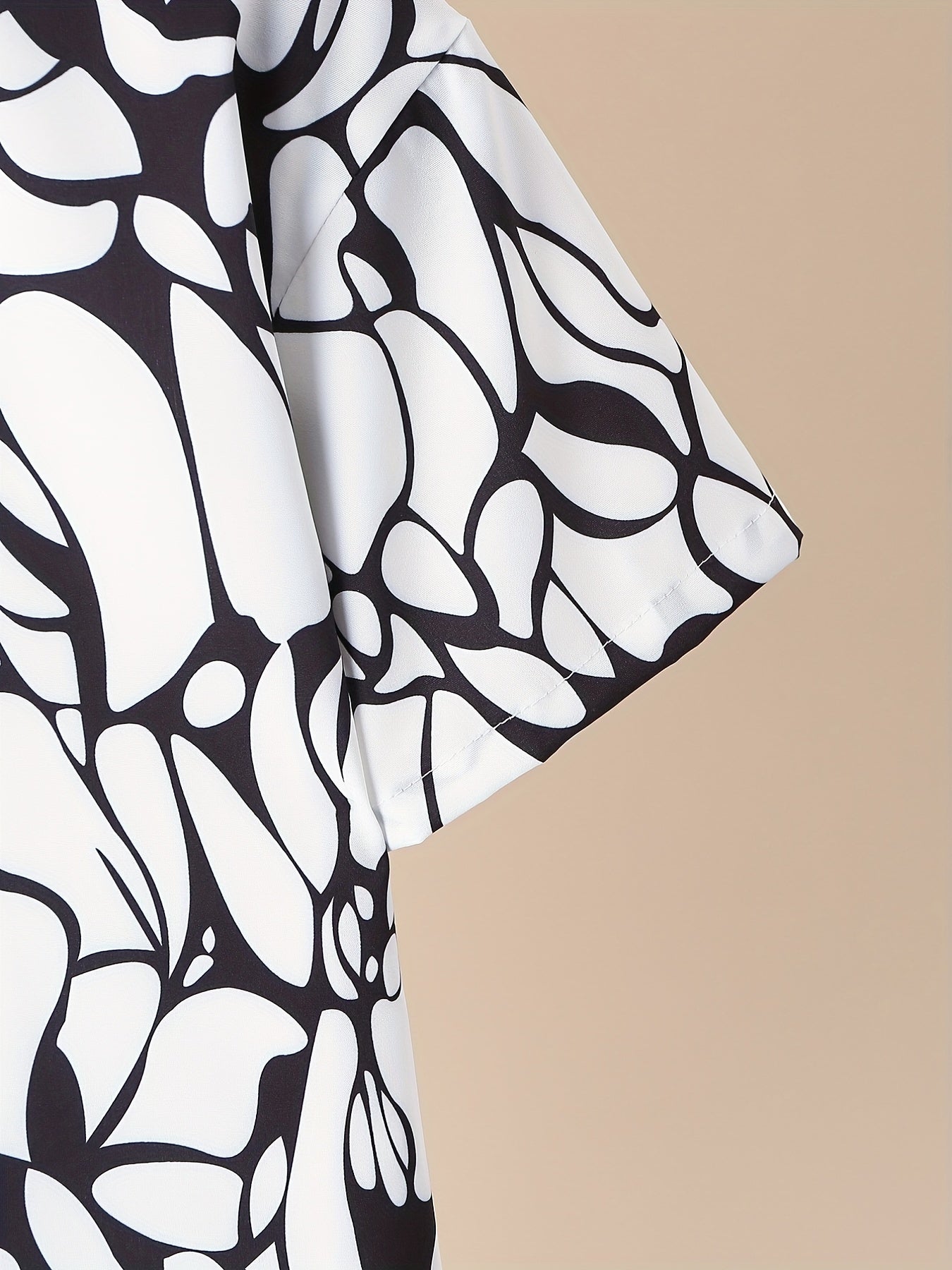 Boys Geometric Print Button Down Shorts Set