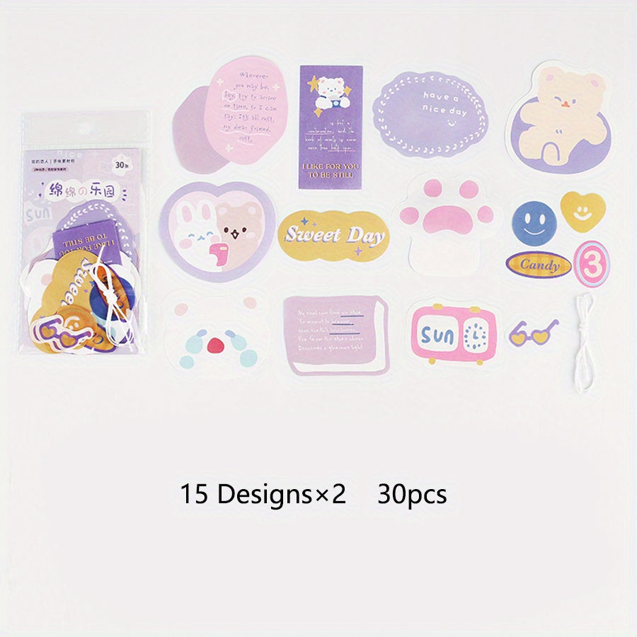 30 Sheets Sponge of Paradise Series Cartoon Journal DIY Collage Decoration