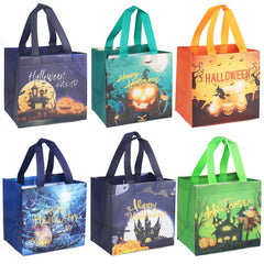 6pcs Halloween Bags Trick Or Treat Tote Gift Bags With Handles