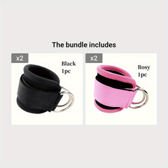 Adjustable Dumbbell Padded Ankle Strap Resistance Band Gym Kickback Cuffs