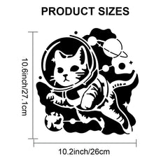 1pc AHANDMAKER Astronaut Cat Stencil & Paint Brushes Set