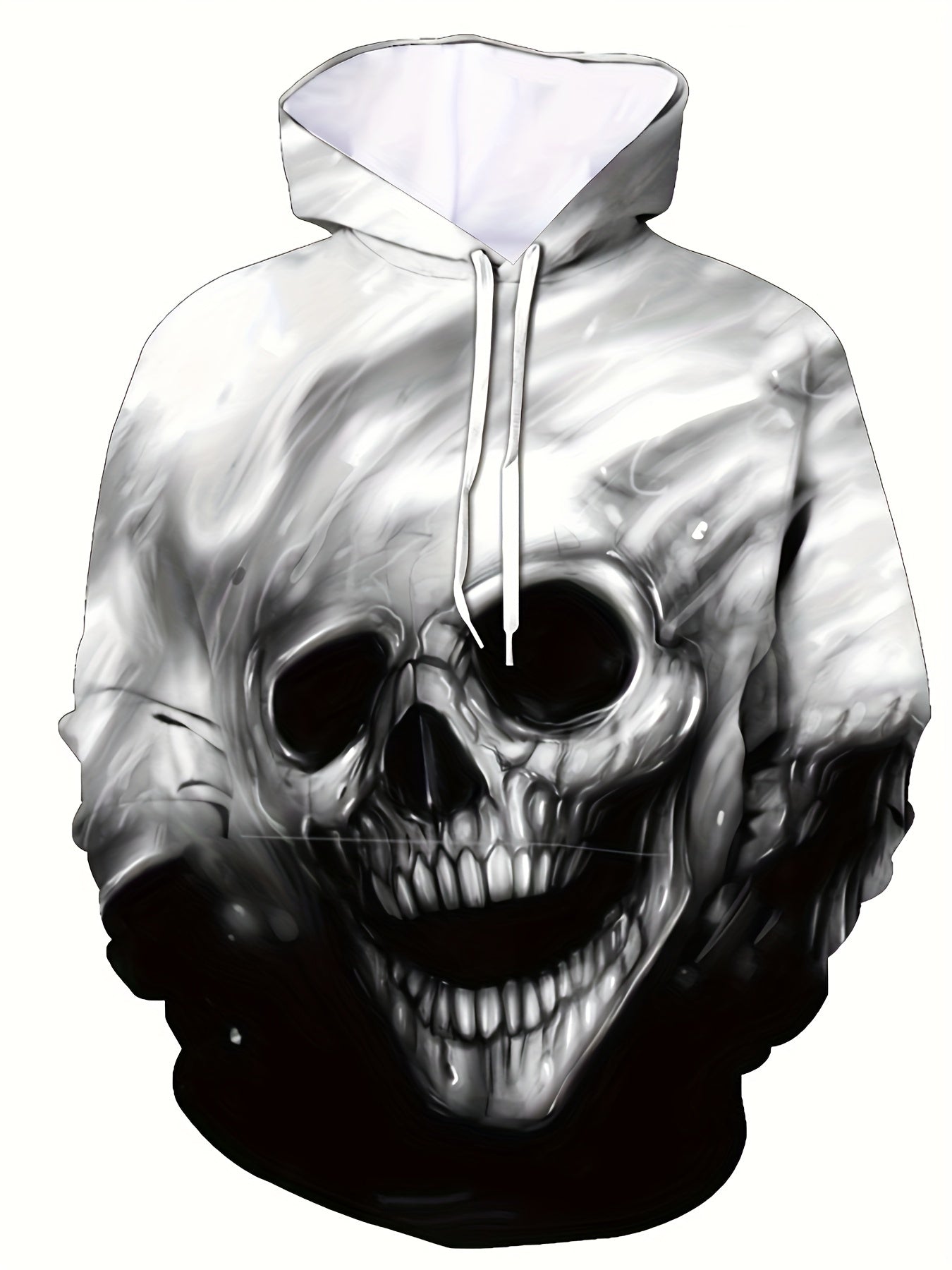 Men's Skull Graphic Hoodie Active Breathable 3D Print Hooded Shirt
