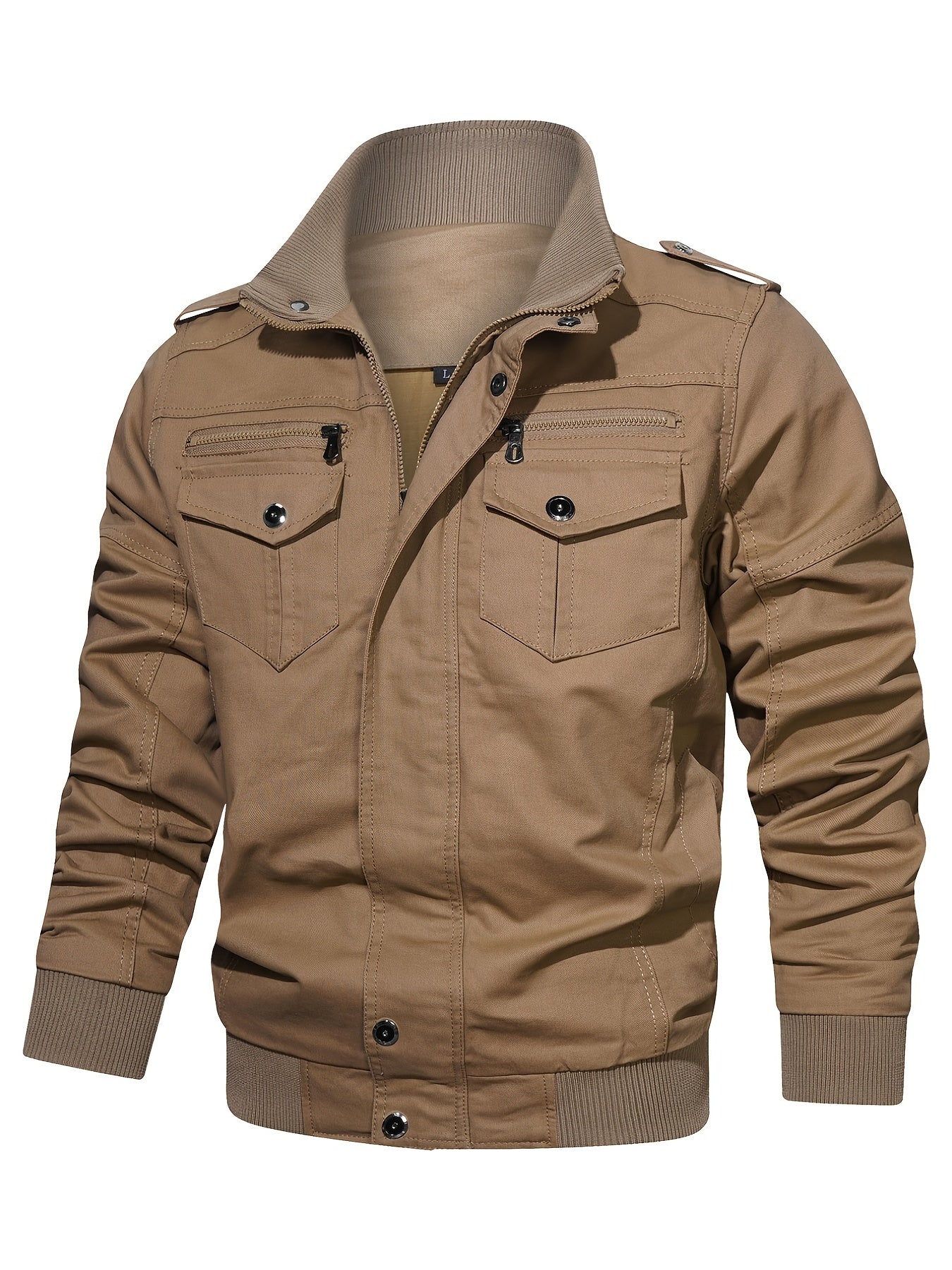 Men's Winter Thicken Military Jacket Casual Stand Collar Windbreaker Coat