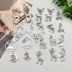 22pcs Antique Silver Insect Collection Dragonfly Charms Pendant Set