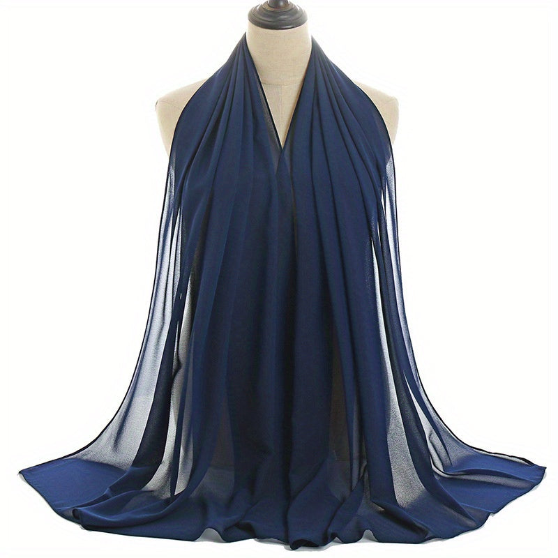 Chiffon Hijab Head Scarf Solid Shawl Classic Turban Scarves Large