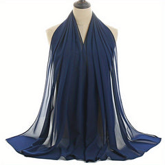 Chiffon Hijab Head Scarf Solid Shawl Classic Turban Scarves Large