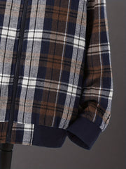 Boys Plaid Fleece Zip Up Jacket for Fall Winter