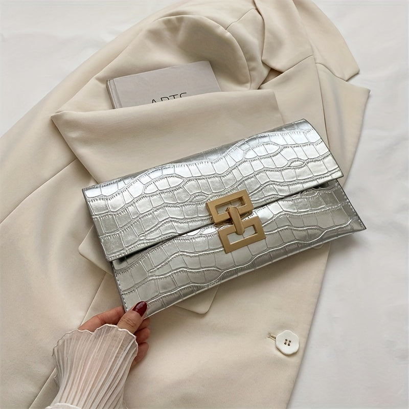 Crocodile Embossed Clutch Wallet Coin Purse for Party