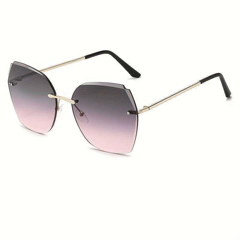 Large Rimless Sunglasses Anti Glare UV400