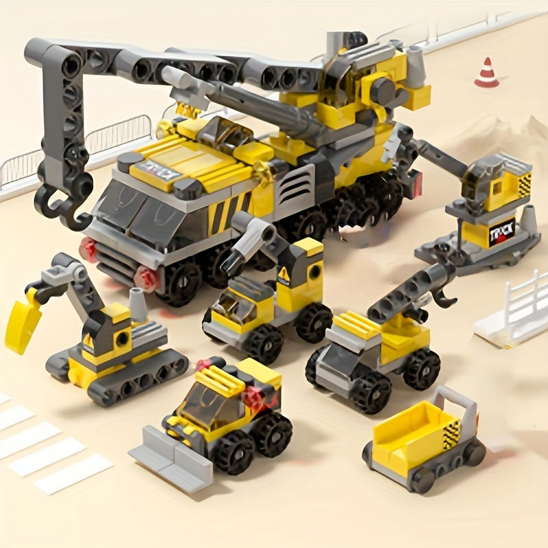 142pcs City Engineering Pullback Building Block Puzzle Toy
