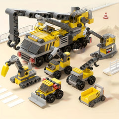 142pcs City Engineering Pullback Building Block Puzzle Toy