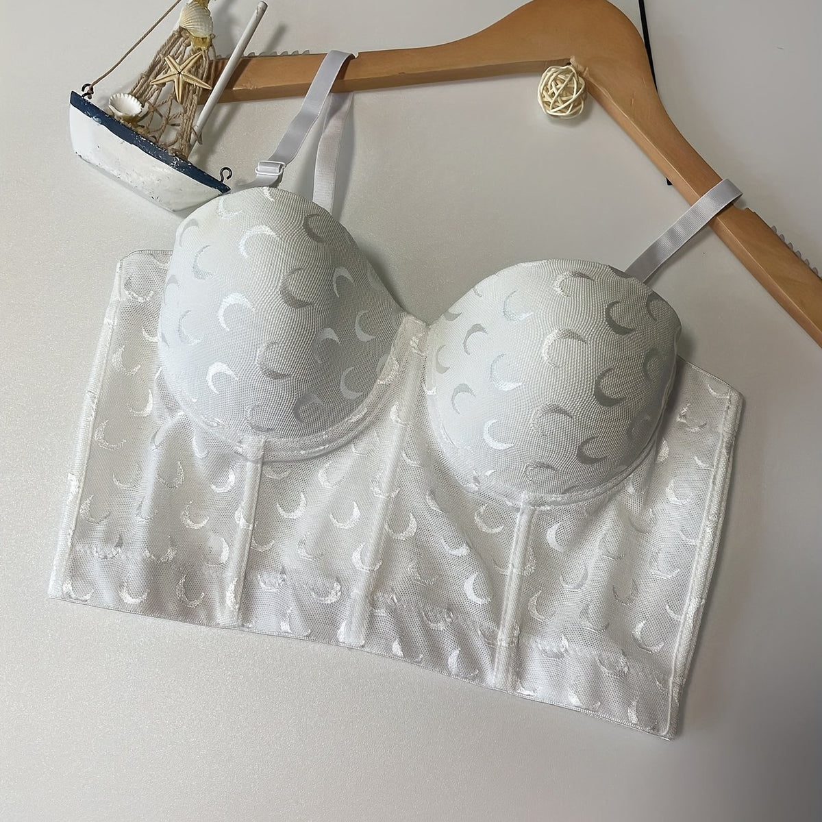 Moon Print Cami Corset Bra Push Up Slimming Corset Women's Underwear