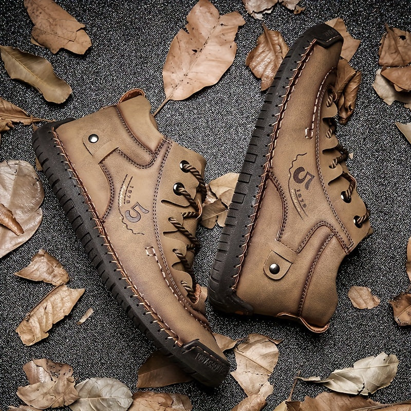 Men's Vintage Lace Up Outdoor Shoes Casual Walking Hiking Trekking