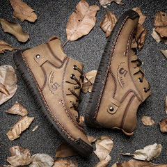 Men's Vintage Lace Up Outdoor Shoes Casual Walking Hiking Trekking