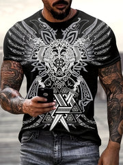 Viking Totem Graphic Tee for Men - Active & Stretchy Summer T-Shirt
