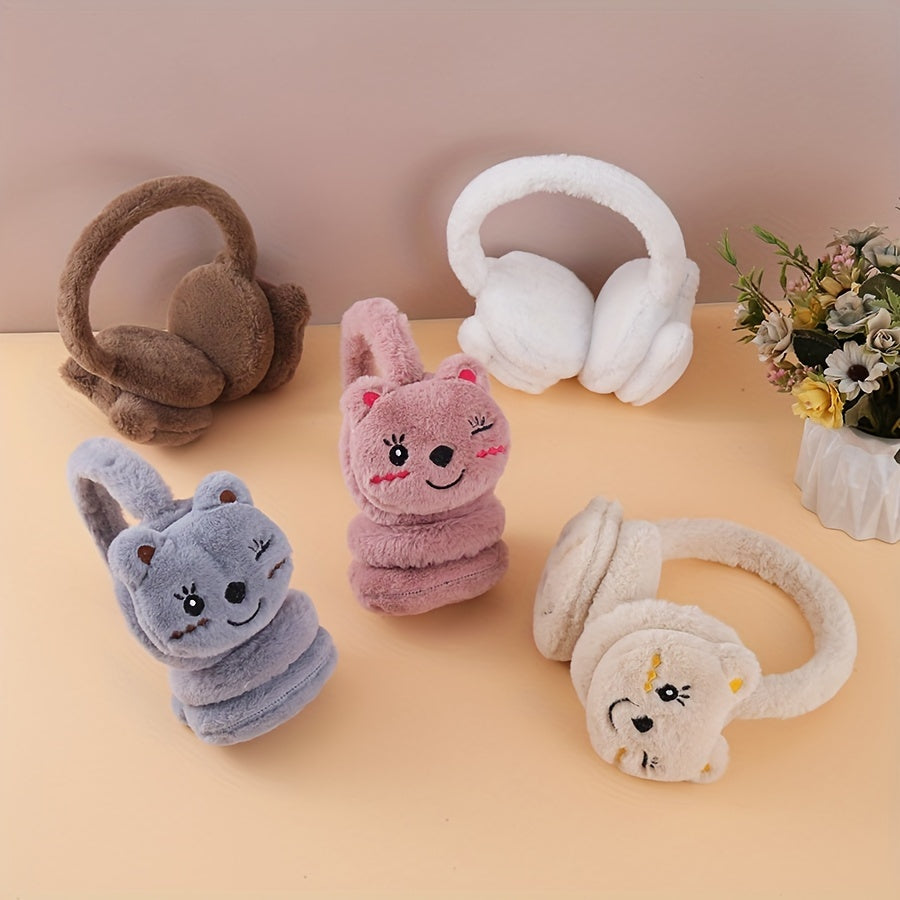 Cozy Furry Kitty Ear Warmers Hand Wash Ear Muffs