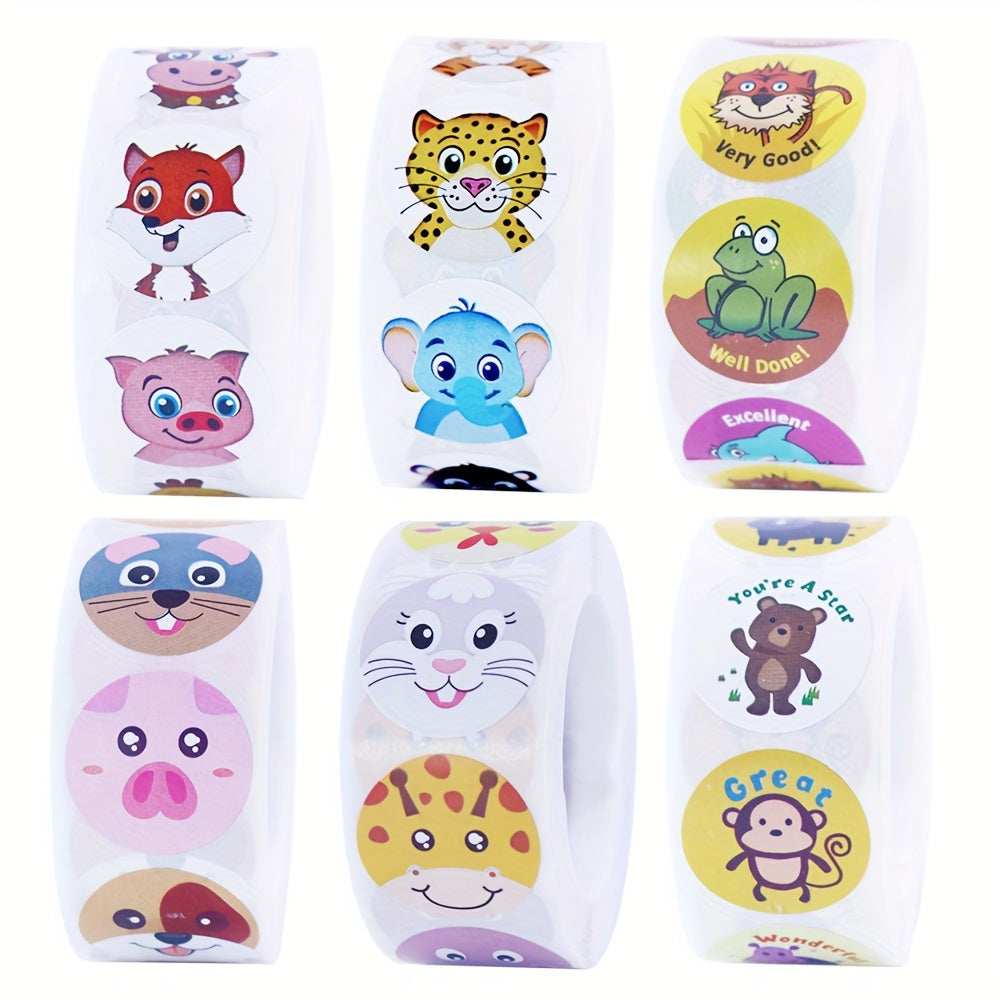 500pcs Animal Zoo Sticker Labels for Encouraging & Gift Wrapping