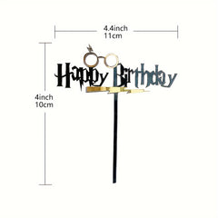 Magical Wizard Bday Cake Topper Harry Happy Birthday Cake Topper