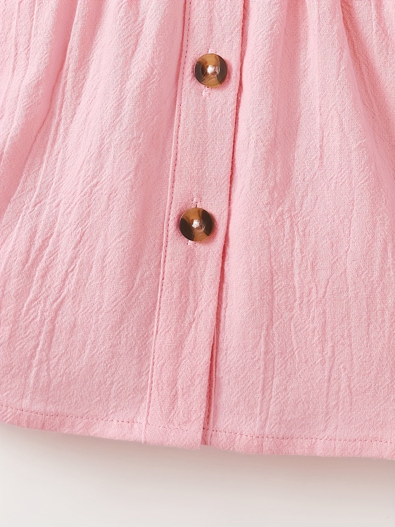 2pcs Baby Girls Preppy Style Button Dress with Backpack