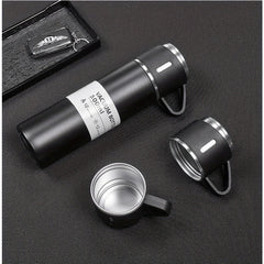 500ml Stainless Steel Vacuum Cup with 2 Lids, Leakproof Insulated Bottle
