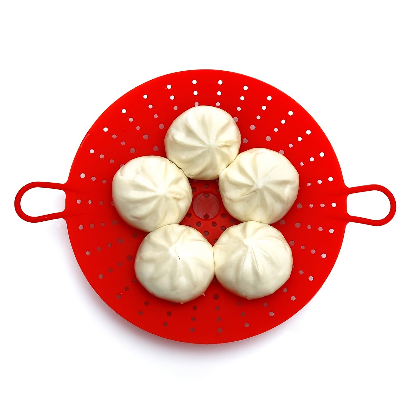 Red Silicone Vegetable And Food Steamer Basket Kitchen Item