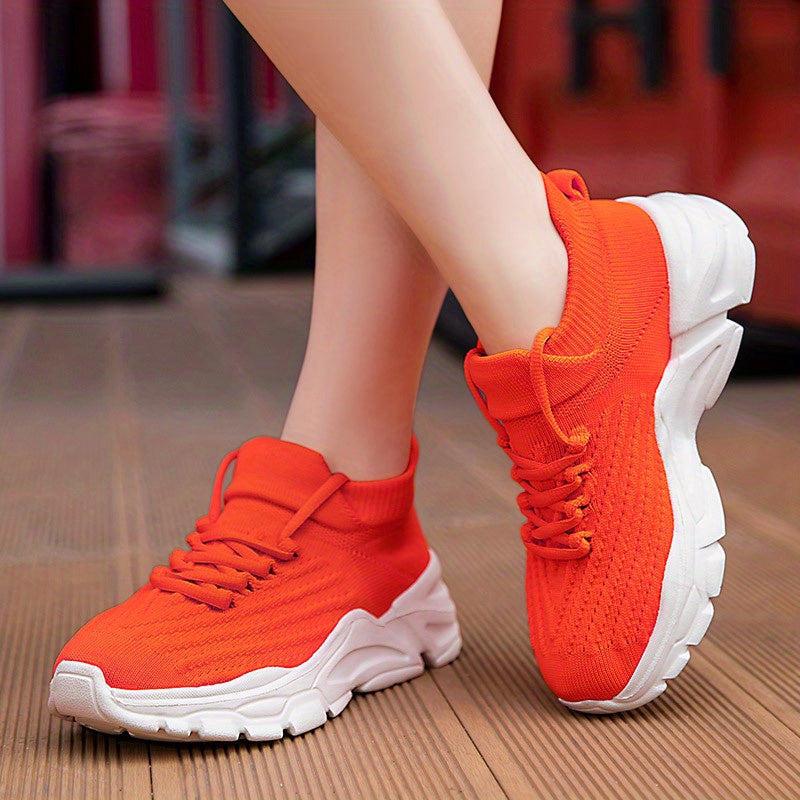 Women's Chunky Sneakers Lace Up Platform Running Shoes