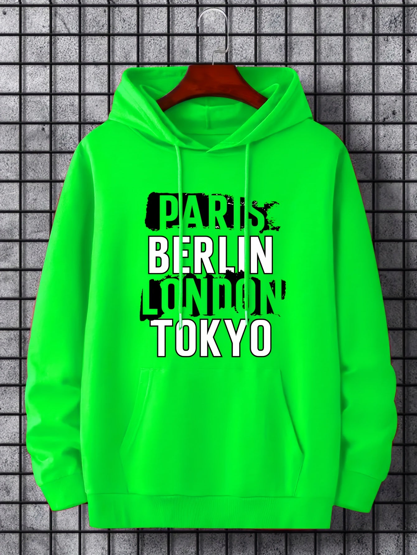 Big City Name Print Hoodie for Men