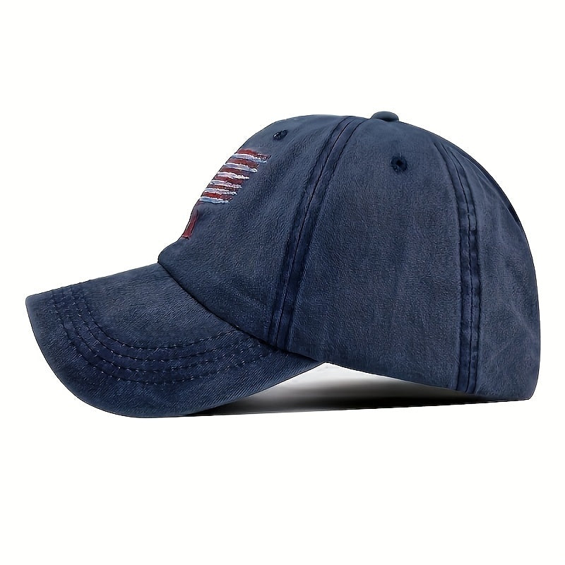 American Flag Denim Baseball Cap Trucker Hat