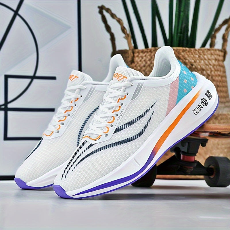 Women's Colorblock Casual Sneakers Lace Up Soft Sole Platform Running Shoes
