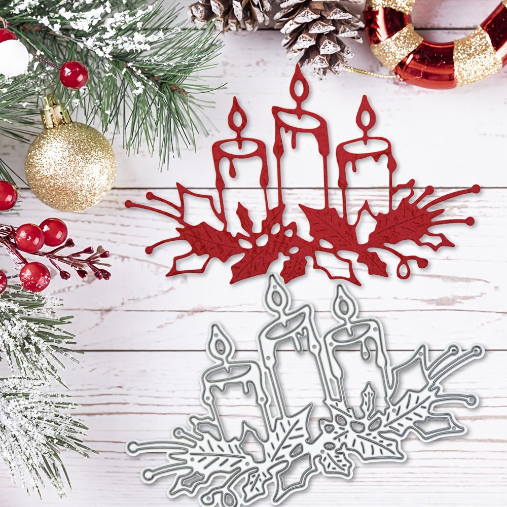 Christmas Candle Scrapbook Embossing Greeting Card Manual Punch