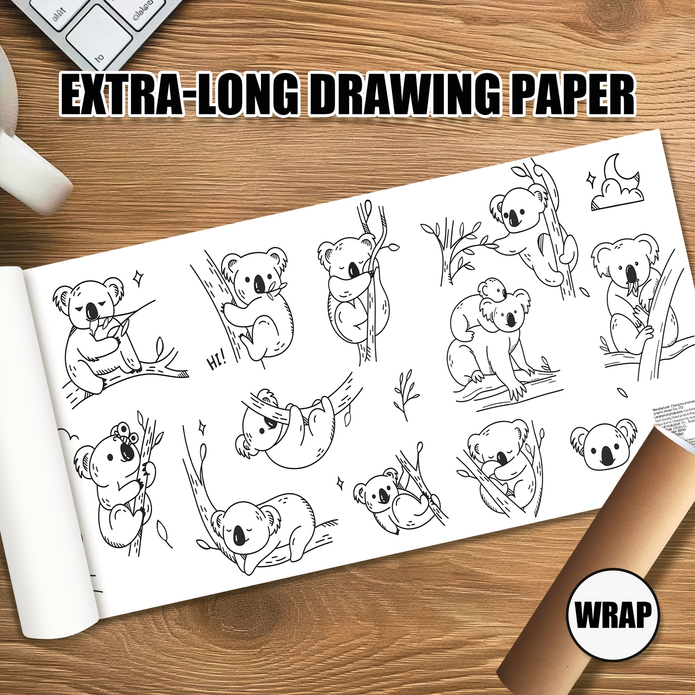 Koiwa Bear Coloring Scroll 180g Paper Non bleed Ink