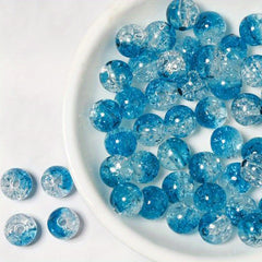 40pcs Cracked Glass Beads Crystal Loose Beads for Jewelry Making
