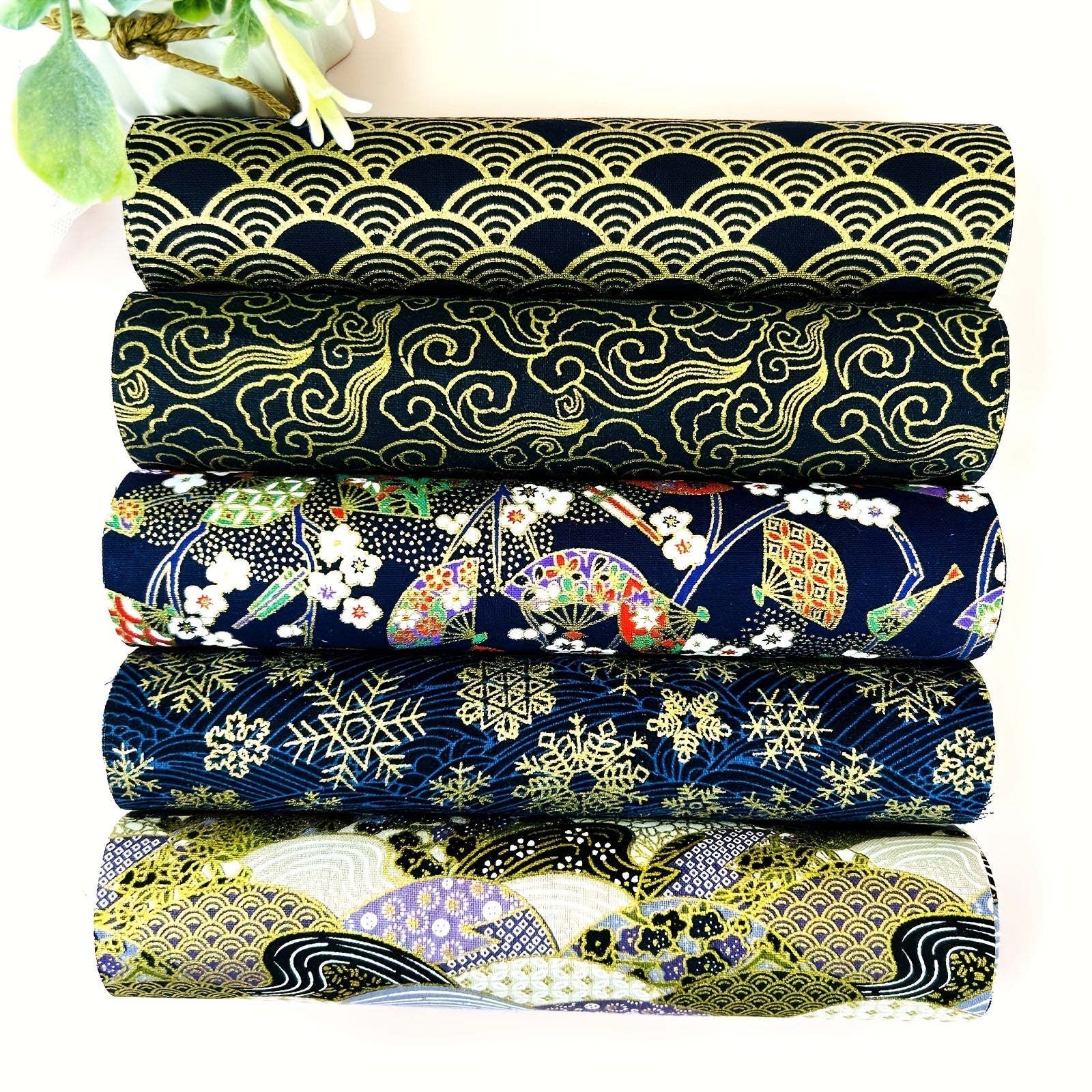 5pcs Japanese Style Cotton Quilting Fabric Doll Clothing Craft Fabri