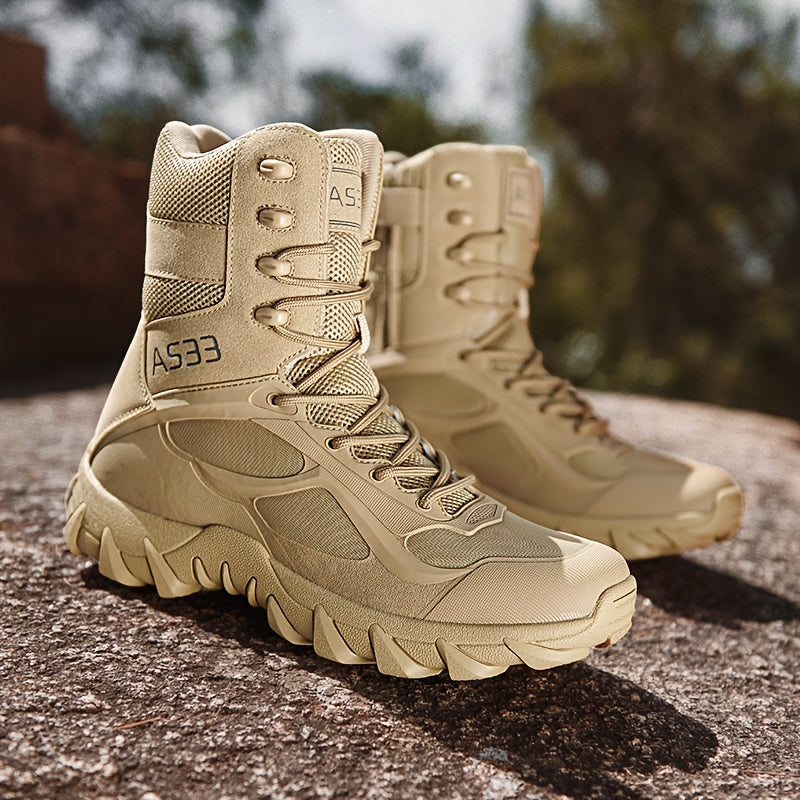 Men's High Top Tactical Boots - Lace Up Outdoor Footwear