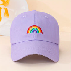 Rainbow Embroidery Casual Baseball Cap Candy Unisex Dad Hats Lightweight