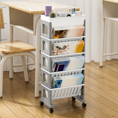 1pc Movable Bookshelf Desk Side Bookshelf Office Storage Rack