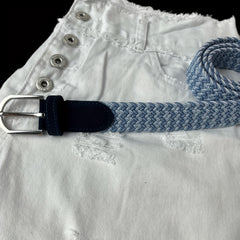 Elastic Braided Belt Pin Buckle Stretch Belt Canvas Waistband