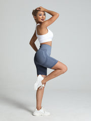 High Waist Yoga Sports Shorts Tummy Control Stretchy Seamless Fitness
