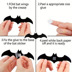 56pcs 3D Bat Sticker Halloween Party Decoration