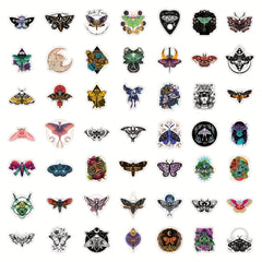 50pcs Ghost Moth Cartoon Stickers For Helmet Water Bottles Laptop Car Decal