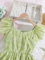 Girls Embroidered Casual Dress Vacation Kids Summer Clothes