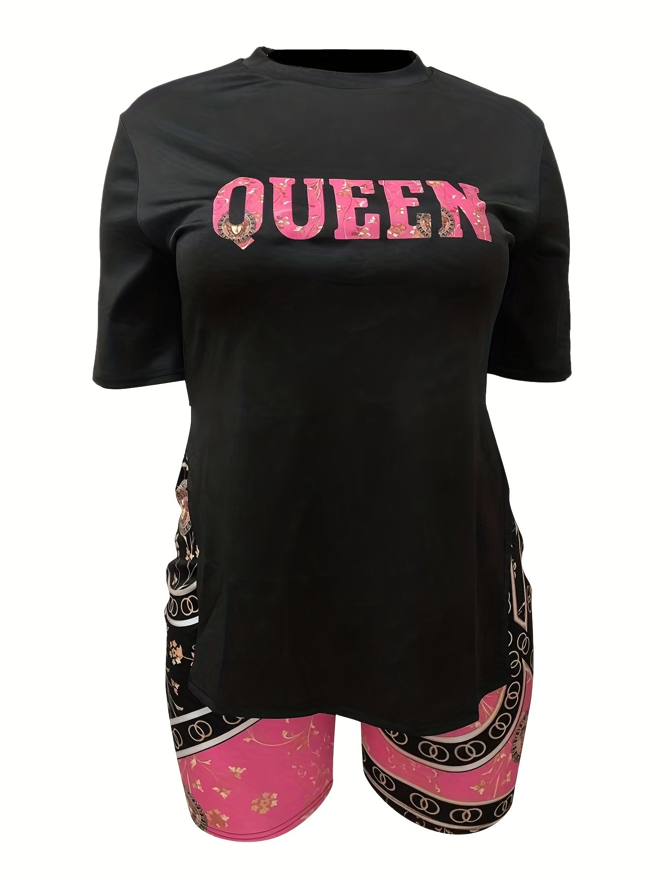  Sexy Outfits Two Piece Set Women's Plus Letter Print