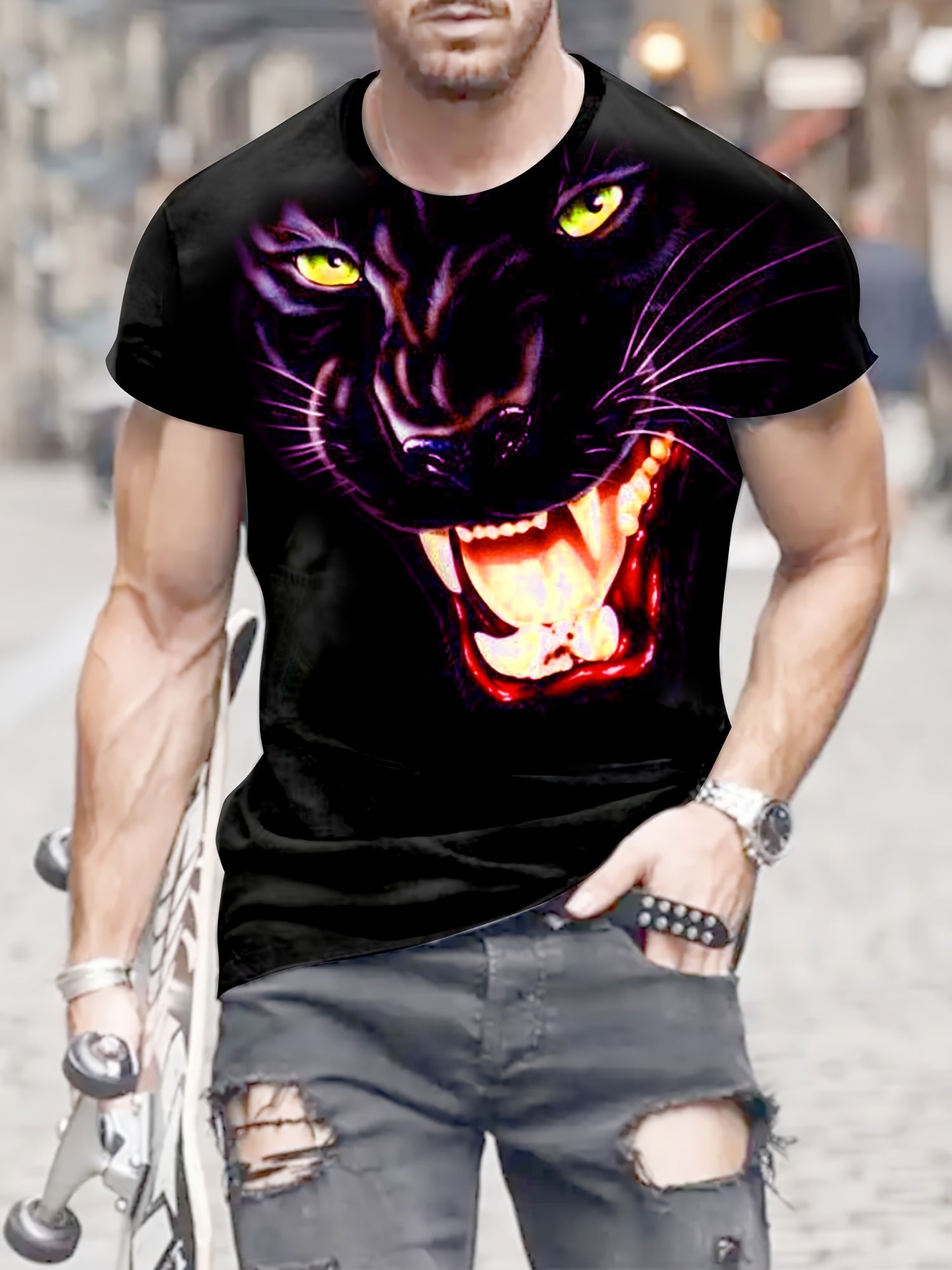 Lion 3D Print Men's T-shirt Graphic Tee Summer Clothes