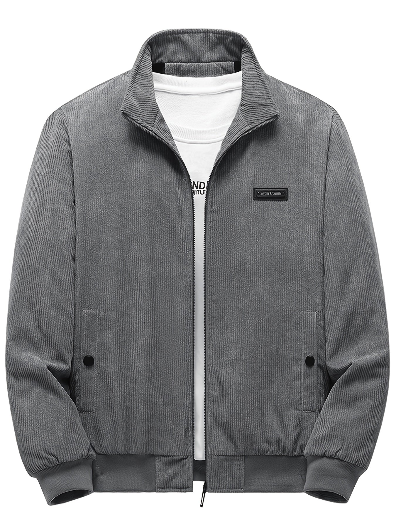 Men's Casual Lightweight Fleece Corduroy Lapel Jacket