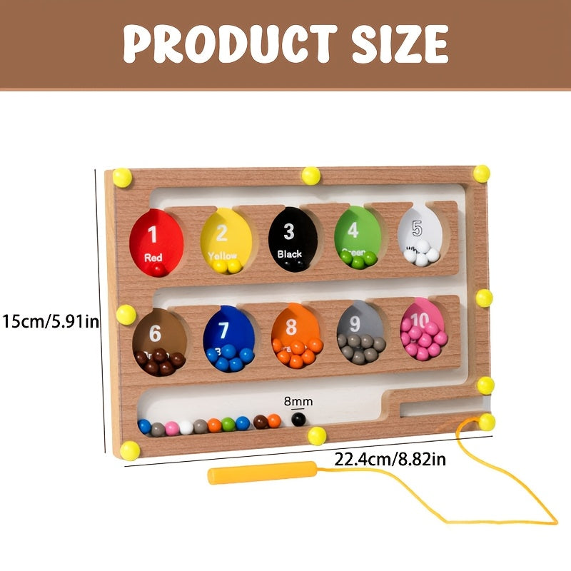 Wooden Magnetic Maze Beads Toys Logical Thinking Training Gift