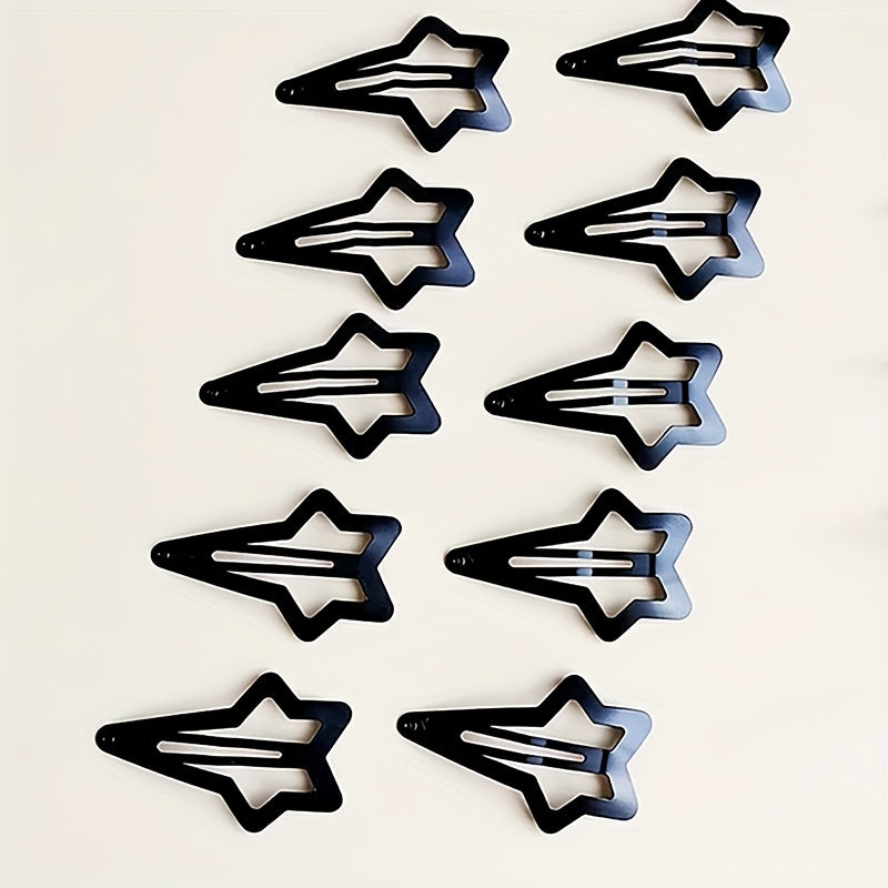 10pcs Star Hair Clip Snap Clip Minimalist Headwear Hair Accessories